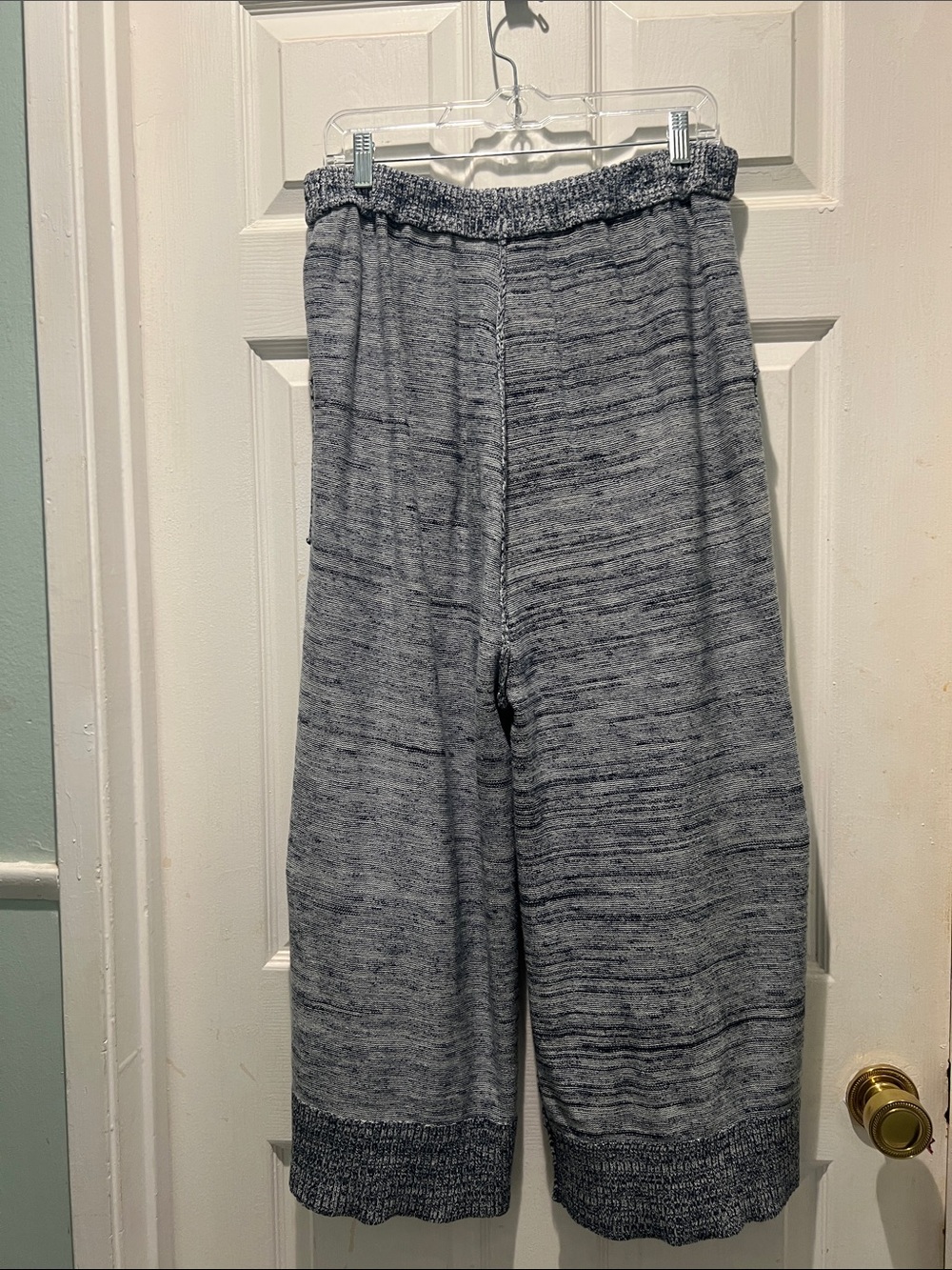 Free People Blue with White Flare Knit Pants - Picture 10 of 12
